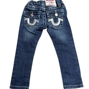 True Religion World Tour Girls Joey Super T Sequin Detailed 5 Pocket Jeans sz 2